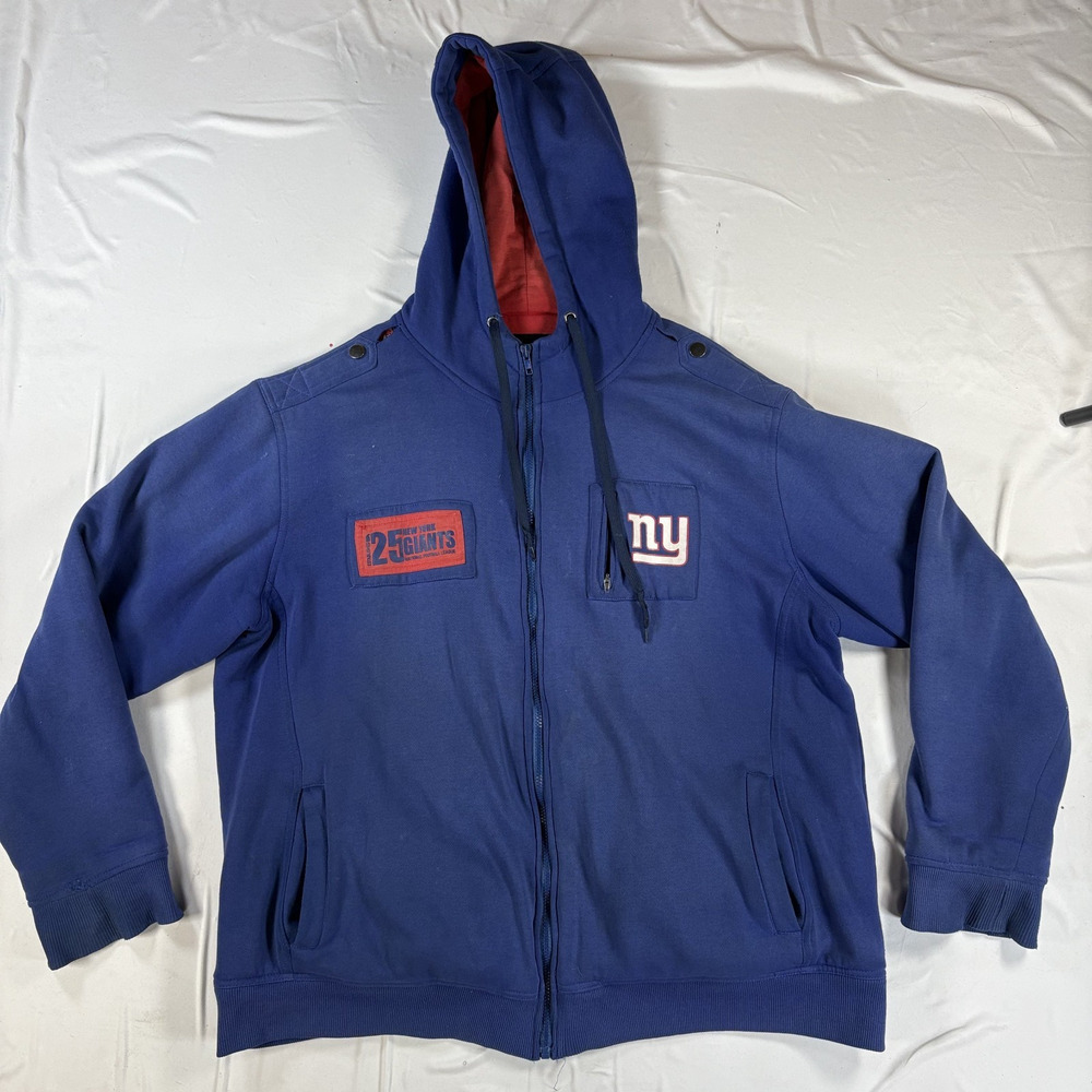 NFL Pro Line New York Giants 2XL Full Zip Heavyweight Jacket Blue